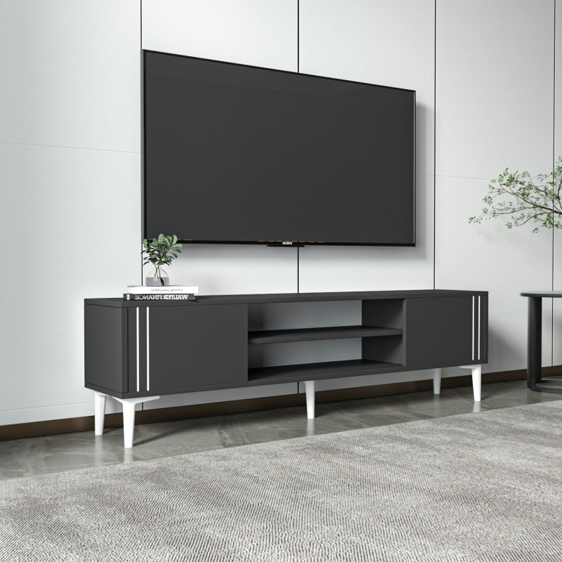 Mueble TV Snow Antracita Practica Hogar Mueble TV Snow Antracita Practica Hogar