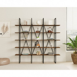 Librería Beylerbeyi negro nogal Practica Hogar