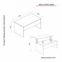 Mesa de centro Akıllı blanco Practica Hogar