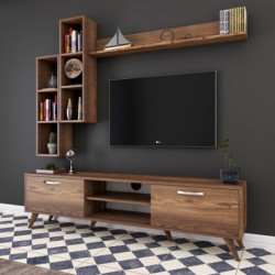 Mueble TV con estante M16-262 nogal Practica Hogar