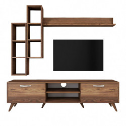 Mueble TV con estante M16-262 nogal Practica Hogar