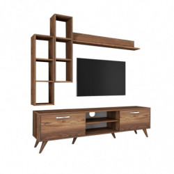 Mueble TV con estante M16-262 nogal Practica Hogar