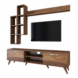 Mueble TV con estante M16-262 nogal Practica Hogar