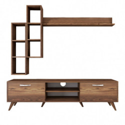 Mueble TV con estante M16-262 nogal Practica Hogar