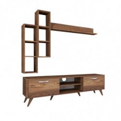 Mueble TV con estante M16-262 nogal Practica Hogar