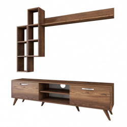 Mueble TV con estante M16-262 nogal Practica Hogar