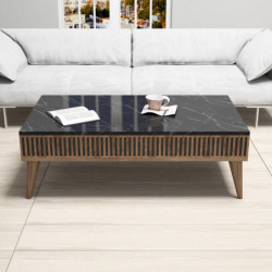 Mesa de centro Milan negro nogal Practica Hogar