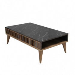 Mesa de centro Milan negro nogal Practica Hogar