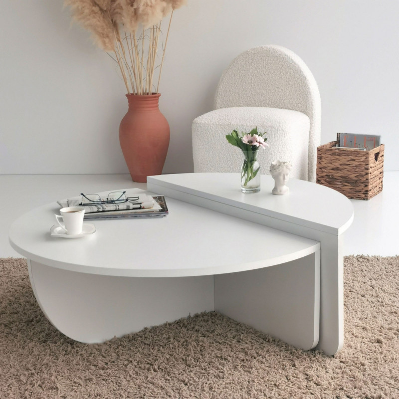 Mesa de centro Podium blanco Practica Hogar Mesa de centro Podium blanco Practica Hogar