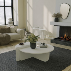 Mesa de centro Podium blanco Practica Hogar