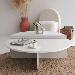 Mesa de centro Podium blanco Practica Hogar