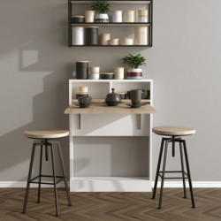 Mesa plegable Bracked blanco madera natural Practica Hogar