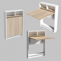 Mesa plegable Bracked blanco madera natural Practica Hogar