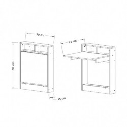 Mesa plegable Bracked blanco madera natural Practica Hogar