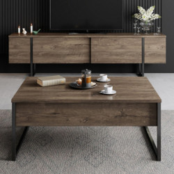 Mueble TV Luxe negro nogal Practica Hogar