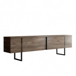 Mueble TV Luxe negro nogal Practica Hogar