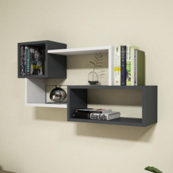 Estante de pared Afro antracita blanco Practica Hogar