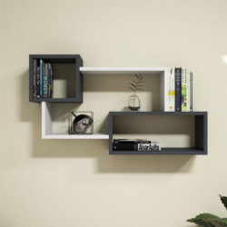 Estante de pared Afro antracita blanco Practica Hogar