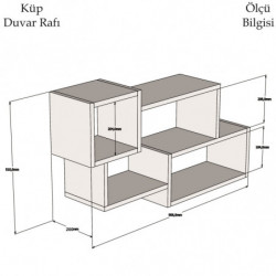 Estante de pared Afro antracita blanco Practica Hogar