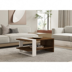 Mesa de centro Gaye blanco nogal Practica Hogar