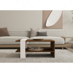 Mesa de centro Gaye blanco nogal Practica Hogar