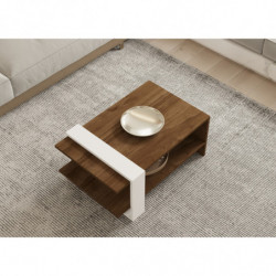 Mesa de centro Gaye blanco nogal Practica Hogar