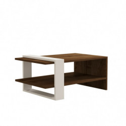 Mesa de centro Gaye blanco nogal Practica Hogar