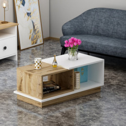 Mesa de centro Viyana Blanco Roble Practica Hogar