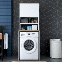 Mueble de lavadora KD101-1950 nogal blanco Practica Hogar
