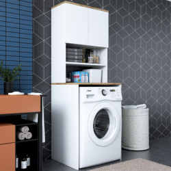 Mueble de lavadora KD101-1950 nogal blanco Practica Hogar