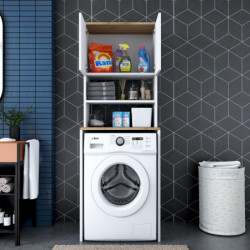 Mueble de lavadora KD101-1950 nogal blanco Practica Hogar