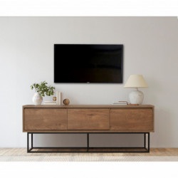 Mueble TV Milo 140 negro nogal Practica Hogar