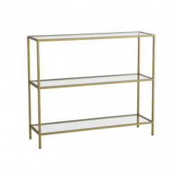 Consola D101 cristal templado metal dorado Practica Hogar