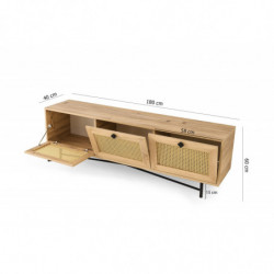 Mueble TV Alcazar 180 roble negro Practica Hogar