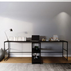 Escritorio de estudio Massası L193 negro Practica Hogar
