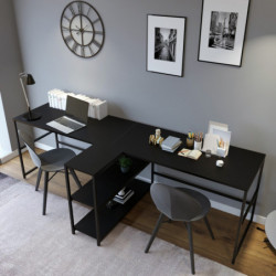 Escritorio de estudio Massası L193 negro Practica Hogar