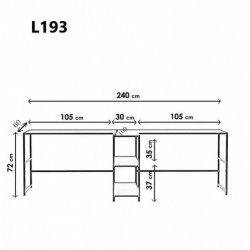Escritorio de estudio Massası L193 negro Practica Hogar
