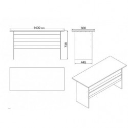 Conjunto de muebles de oficina VO15-W blanco Practica Hogar
