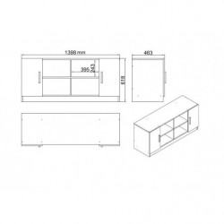 Conjunto de muebles de oficina VO15-W blanco Practica Hogar