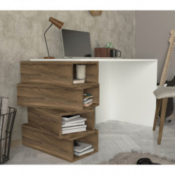 Escritorio de estudio Jenga nogal blanco Practica Hogar