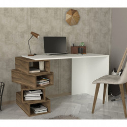 Escritorio de estudio Jenga nogal blanco Practica Hogar