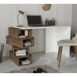 Escritorio de estudio Jenga nogal blanco Practica Hogar