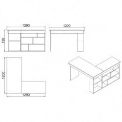 Escritorio de estudio CT5-W blanco Practica Hogar