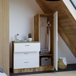 Mueble auxiliar CC6-AW pino atlántico blanco Practica Hogar