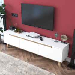 Mueble TV D1-2472 nogal blanco Practica Hogar
