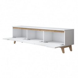 Mueble TV D1-2472 nogal blanco Practica Hogar