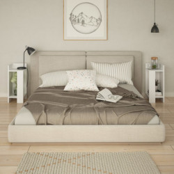 Set 2 mesitas de noche Elos blanco Practica Hogar