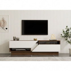Mueble TV Koza blanco nogal Practica Hogar