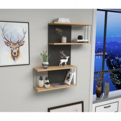 Estante de pared Destan roble antracita Practica Hogar