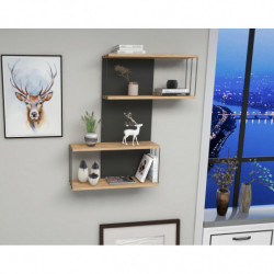 Estante de pared Destan roble antracita Practica Hogar